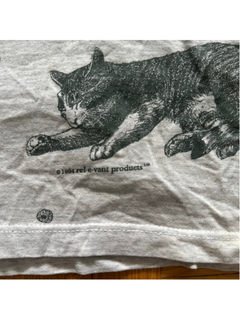 Vintage 90s California Cats AOP Rel-E-Vant shirt Made in USA Size Large - Picture 5 of 6